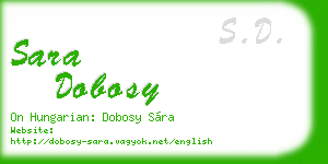 sara dobosy business card